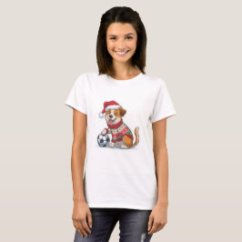Camiseta Christmas Puppy with Soccer Ball