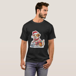 Camiseta Christmas Puppy with Soccer Ball
