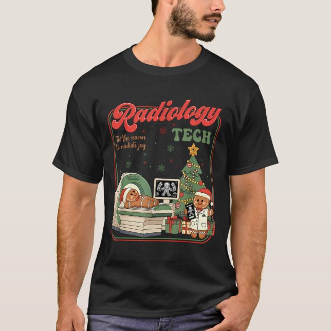 Camiseta Christmas Radiology Tech Funny Gingerbread Man Rad (Anverso)