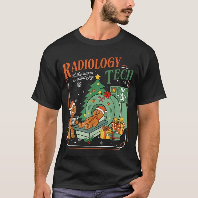 Camiseta Christmas Radiology Tech Funny Gingerbread Man Rad (Anverso)