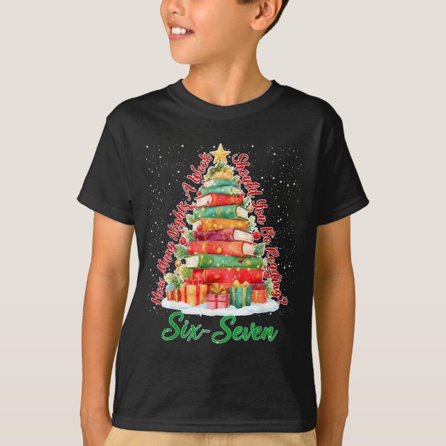 Camiseta Christmas Reading 67 Six Seven Meme Teacher Book L (Anverso)