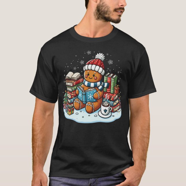 Camiseta Christmas Reading Book Lover Bookworm Librarian Gi (Anverso)