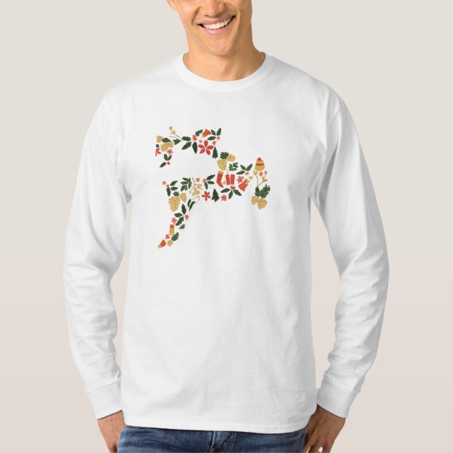 Camiseta Christmas Reindeer Collage – Festive Holida (Anverso)