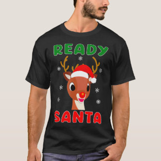 Camiseta Christmas Rudolph Red Nose Reindeer Kids Gift