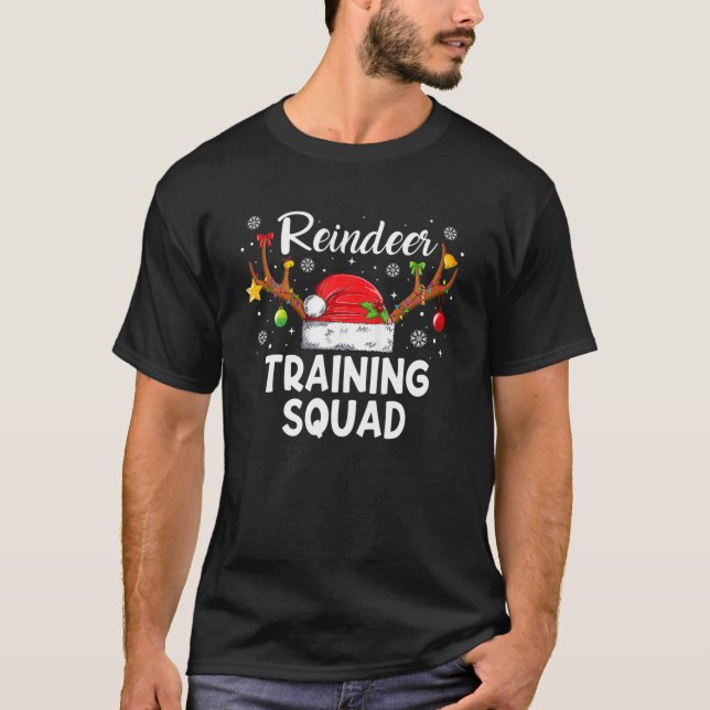 Camiseta Christmas Running Funny Reindeer Training Squad Te (Anverso)
