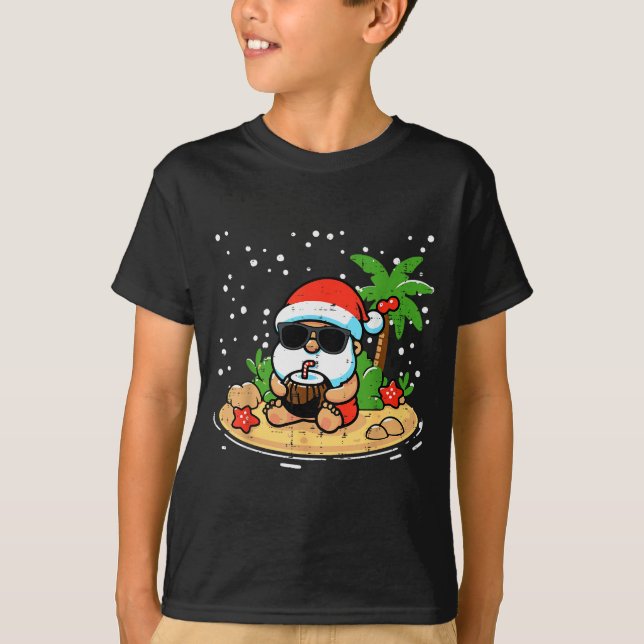 Camiseta Christmas Santa Beach Xmas Trocal Hawaii Men Women (Anverso)