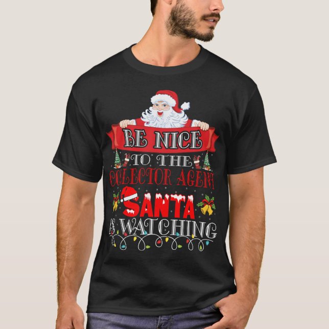 Camiseta Christmas Santa Claus Collector Agent Gift  (Anverso)