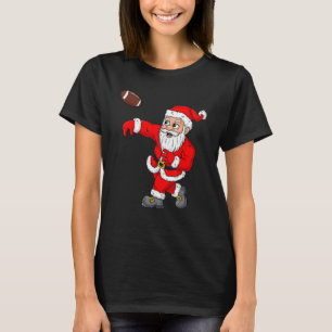 Camiseta Christmas Santa Claus Football Quarterback Boys Ki