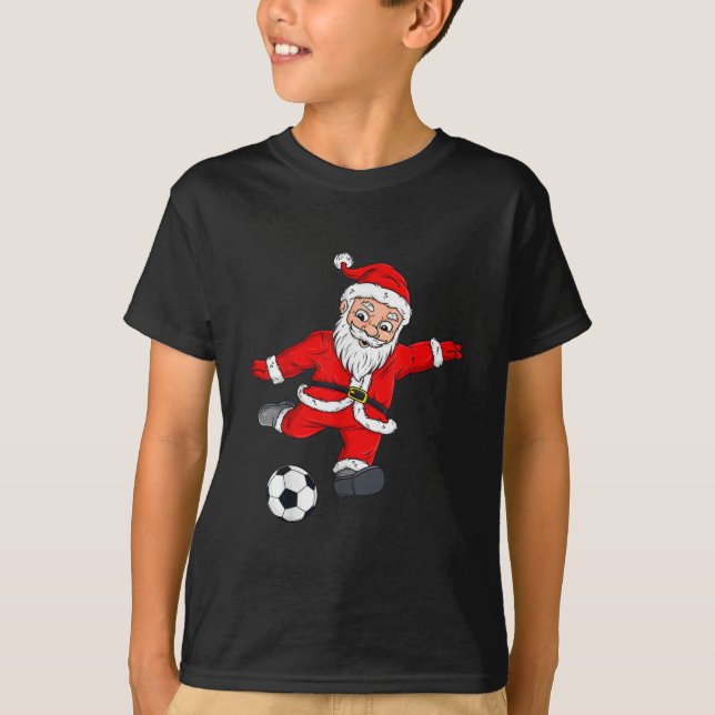 Camiseta Christmas Santa Claus Soccer Ball  (Anverso)