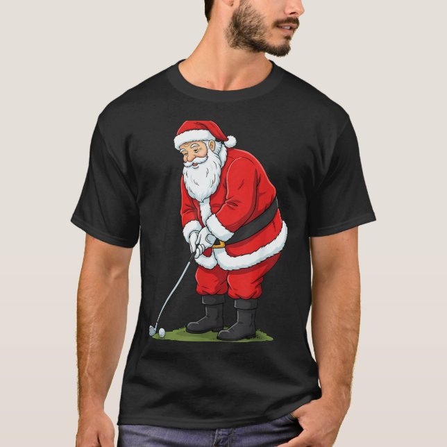 Camiseta Christmas Santa Golf Golfer Xmas Funny Christmas G (Anverso)