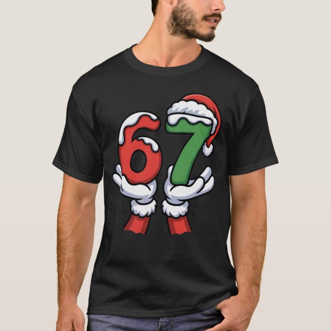 Camiseta Christmas Santa Hand 67 6 7  (Anverso)