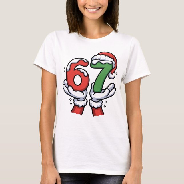 Camiseta Christmas Santa Hand 67 6 7  (Anverso)