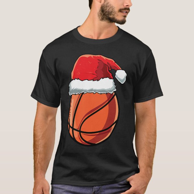 Camiseta Christmas Santa Hat Basketball Player Funny Boys X (Anverso)