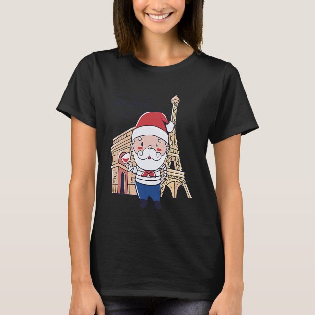Camiseta Christmas Santa Paris France (Anverso)