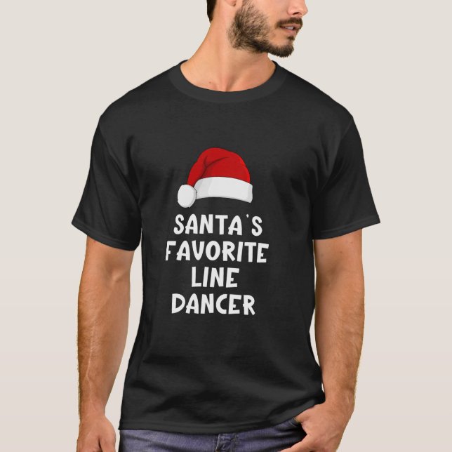 Camiseta Christmas Santa s Favorite Line Dancer Funny Danci (Anverso)