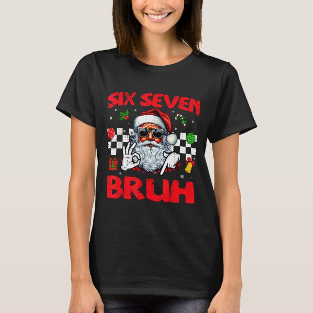Camiseta Christmas Santa Six Seven Bruh 67 Meme 6 7 Mens Bo (Anverso)