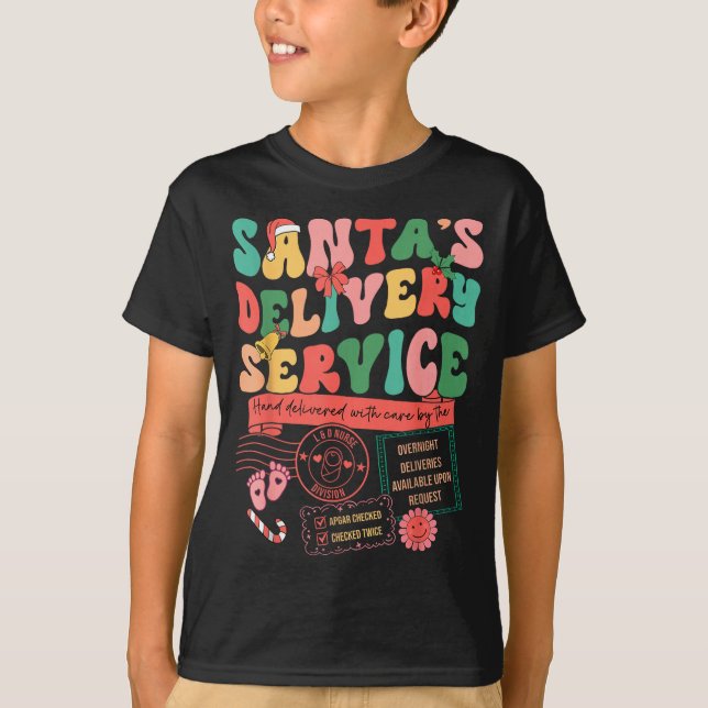 Camiseta Christmas Santa's Delivery Service L&amp;d Labor D (Anverso)