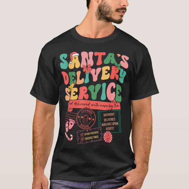 Camiseta Christmas Santas Delivery Service L&amp;d Labor De (Anverso)