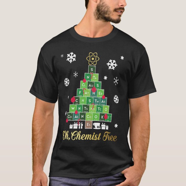Camiseta Christmas Science Chemist Tree Periodic Table Xmas (Anverso)
