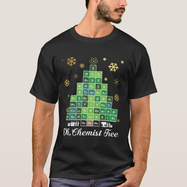 Camiseta Christmas Science Chemist Tree Periodic Table Xmas (Anverso)