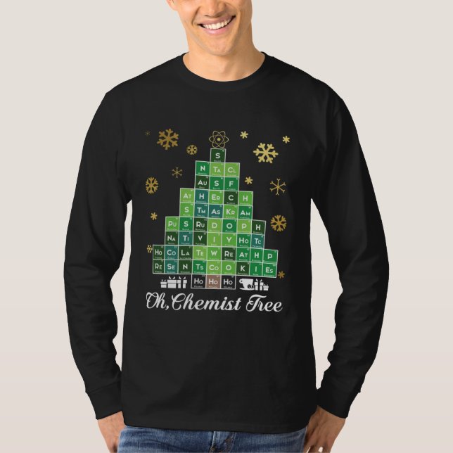 Camiseta Christmas Science Chemist Tree Periodic Table Xmas (Anverso)