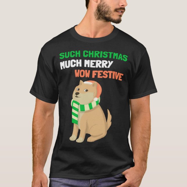 Camiseta Christmas  Shiba Inu Doge Memes (Anverso)