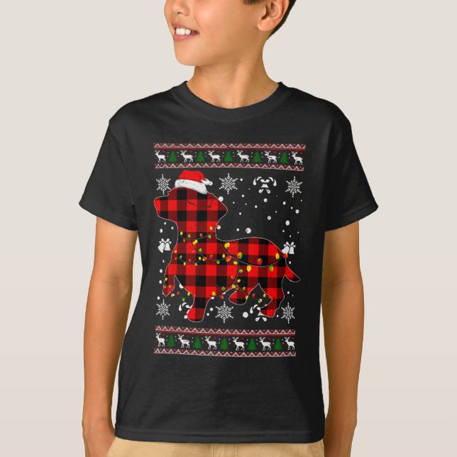 Camiseta Christmas Shirt For Dachshund Lover Gift Santa Buf (Anverso)