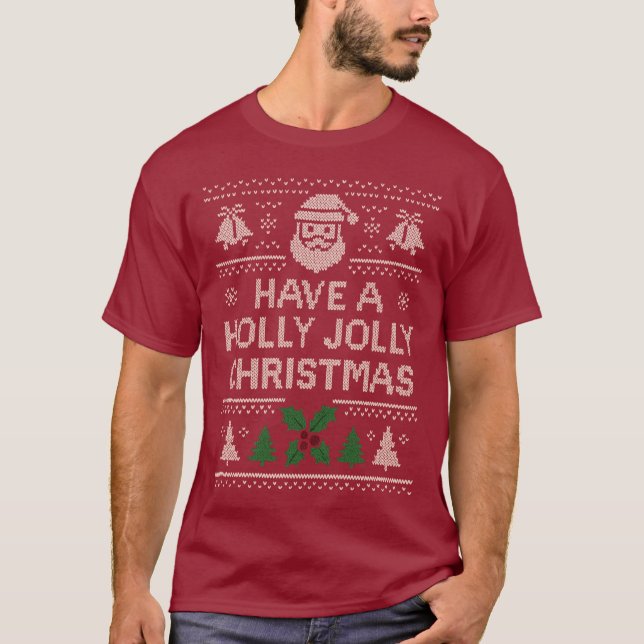 Camiseta Christmas Shirt - Red Jingle Design (Anverso)