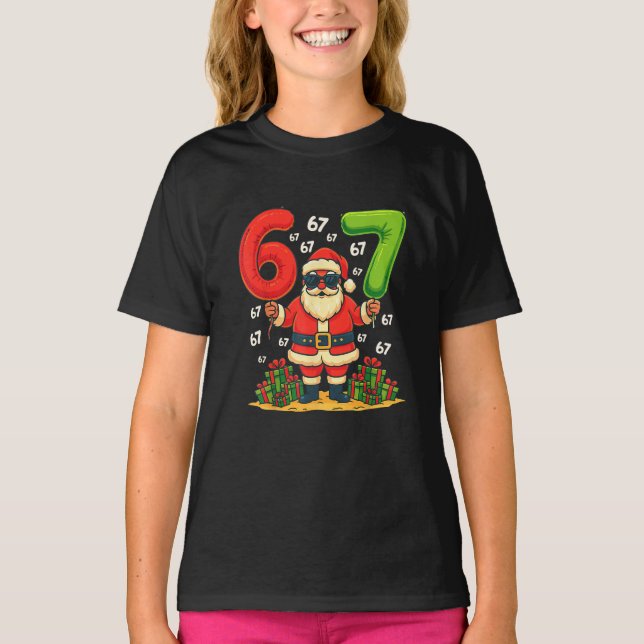 Camiseta Christmas Six Seven Santa Claus 6 7 Funny Gen Z  (Anverso)