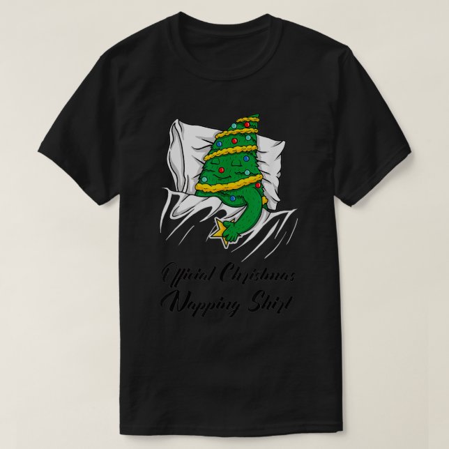 Camiseta Christmas Sleeping Christmas Tree Official Christm (Diseño del anverso)