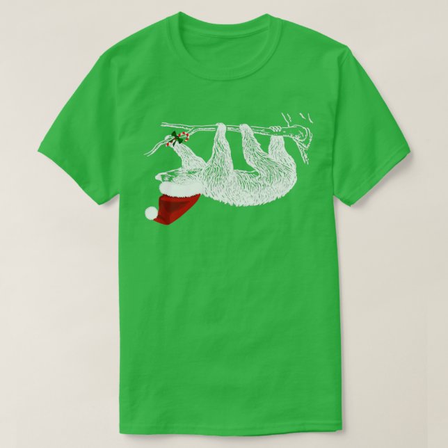 Camiseta Christmas Sloth With Santa Hat  (Diseño del anverso)