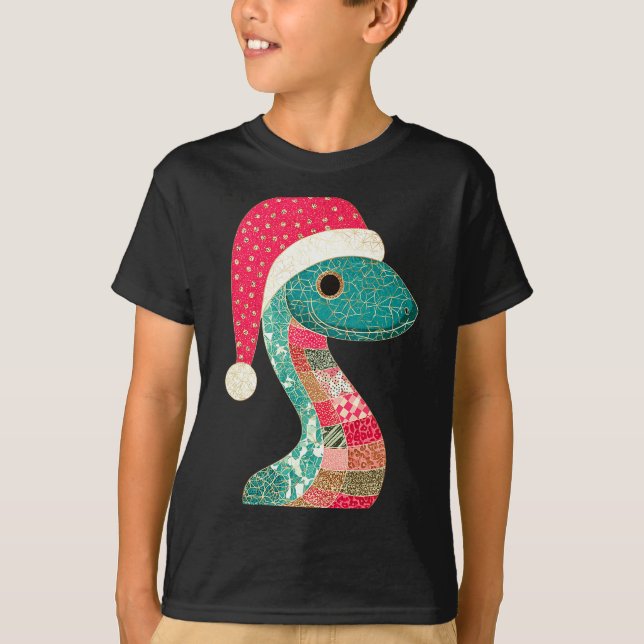 Camiseta Christmas Snake Santa Hat Holiday Fun Premium Tri- (Anverso)