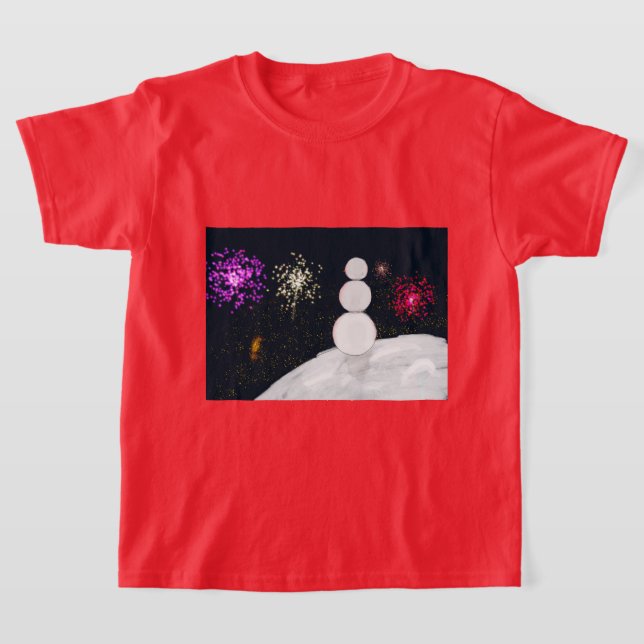 Camiseta Christmas Snowman and fireworks kids t-shirt (Distribución)