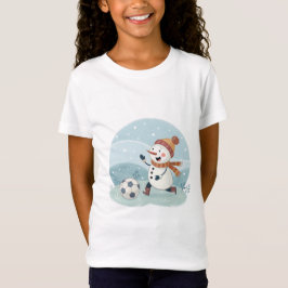 Camiseta Christmas snowman playing soccer