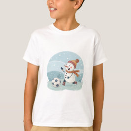 Camiseta Christmas snowman playing soccer