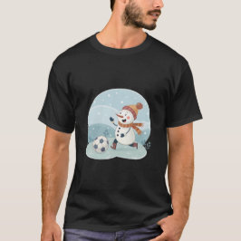 Camiseta Christmas snowman playing soccer