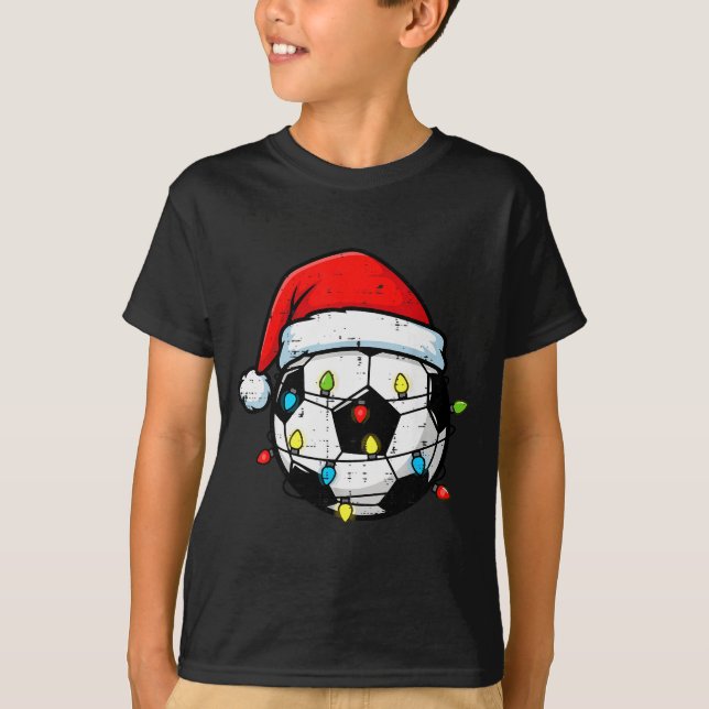 Camiseta Christmas Soccer Ball Santa Xmas Football Srt Men  (Anverso)