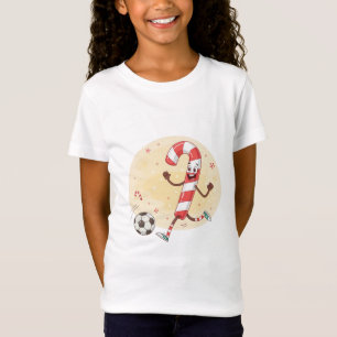 Camiseta Christmas Soccer Player Candy Cane