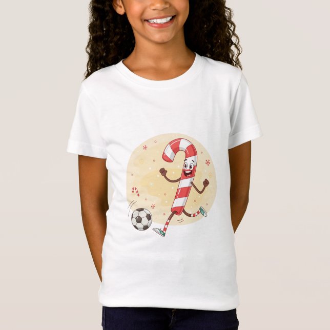 Camiseta Christmas Soccer Player Candy Cane (Anverso)