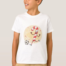 Camiseta Christmas Soccer Player Candy Cane