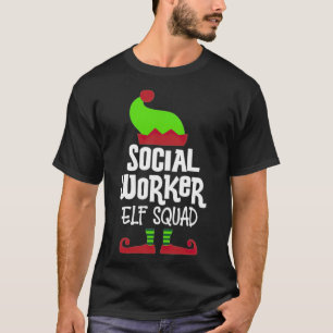 Camiseta Christmas Social Worker elf squad best friends lon