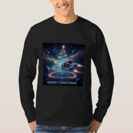 Camiseta Christmas Space Santa Sleigh