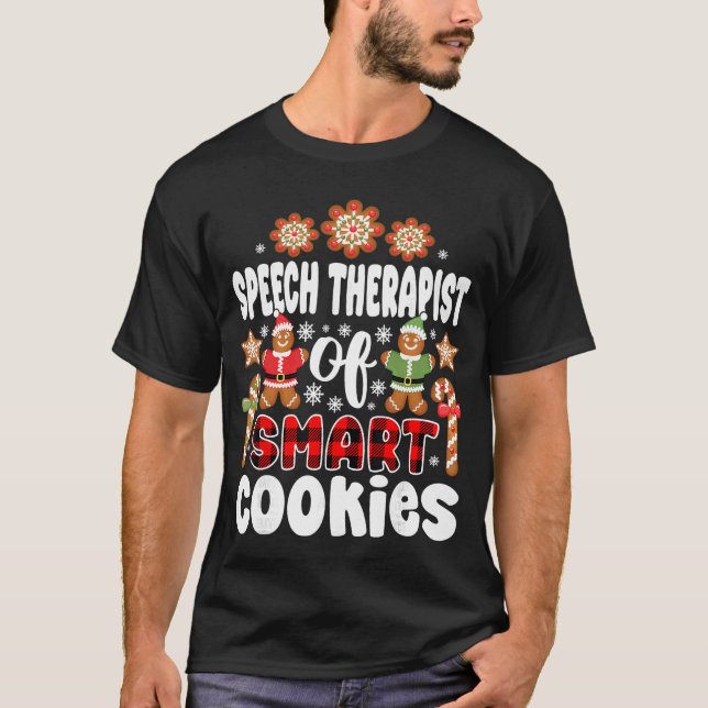 Camiseta Christmas Speechherapist Of Smart Cookies Cute Gin (Anverso)