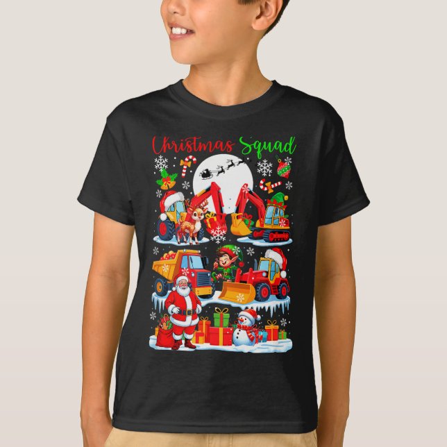 Camiseta Christmas Squad Construction Trucks Excavators San (Anverso)