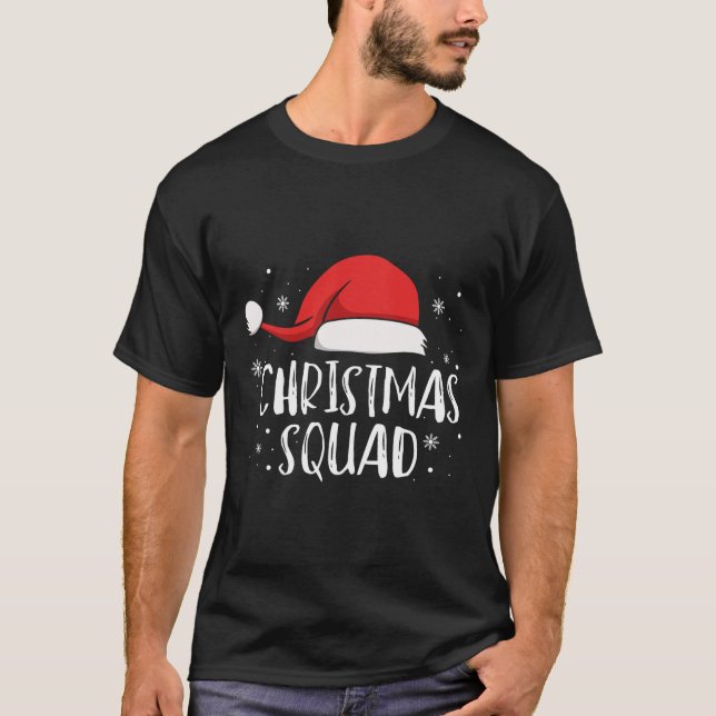 Camiseta Christmas Squad Light Red Santa Hat Family Matchin (Anverso)