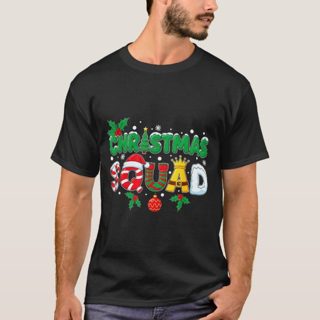Camiseta Christmas Squad Merry Xmas Family Holiday Snow Elf (Anverso)