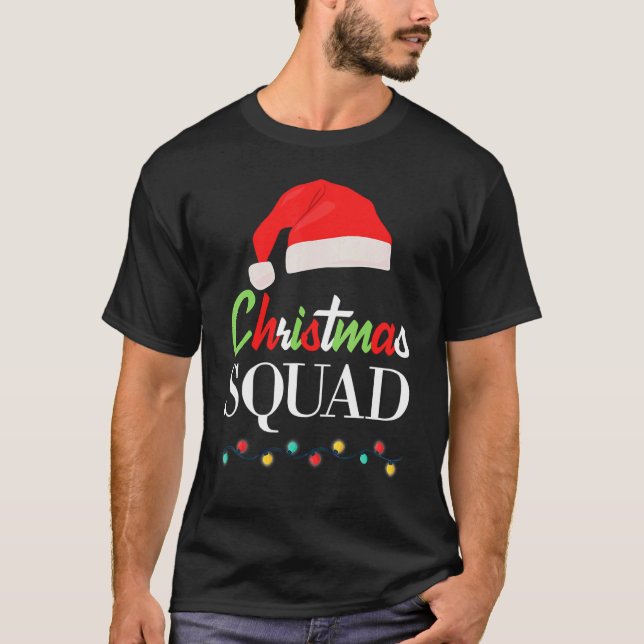 Camiseta Christmas Squad Pajamas Matching Family Santa Clau (Anverso)