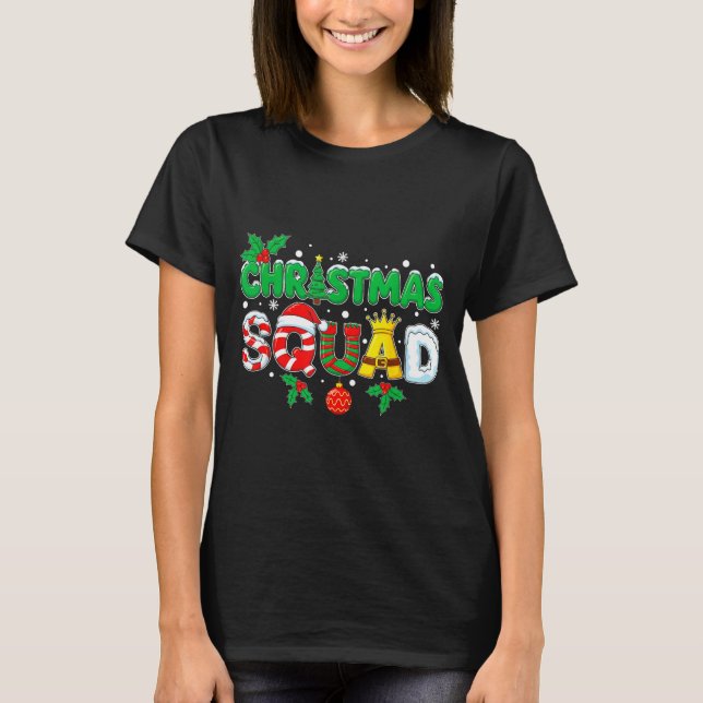 Camiseta Christmas Squad Santa Dabbing Elf Family Matching  (Anverso)