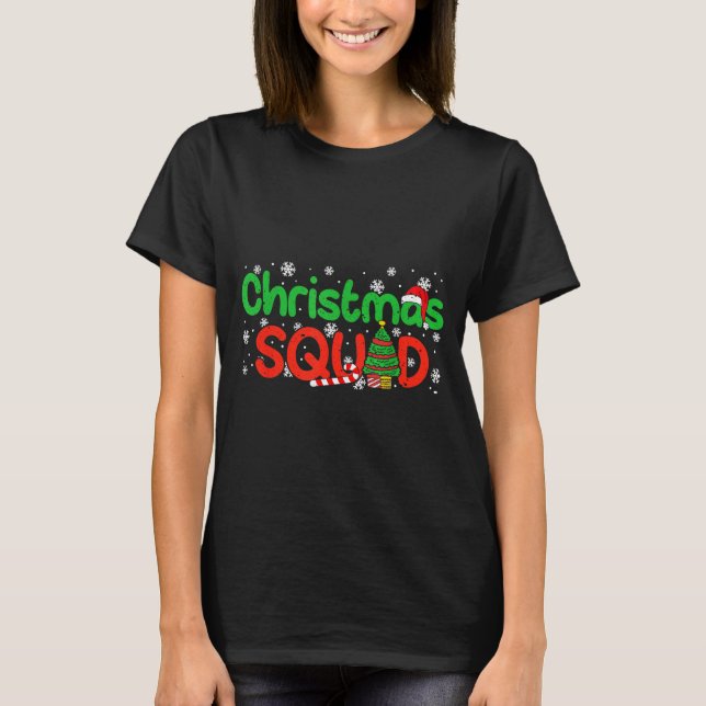 Camiseta Christmas Squad Santa Dabbing Elf Family Matching  (Anverso)
