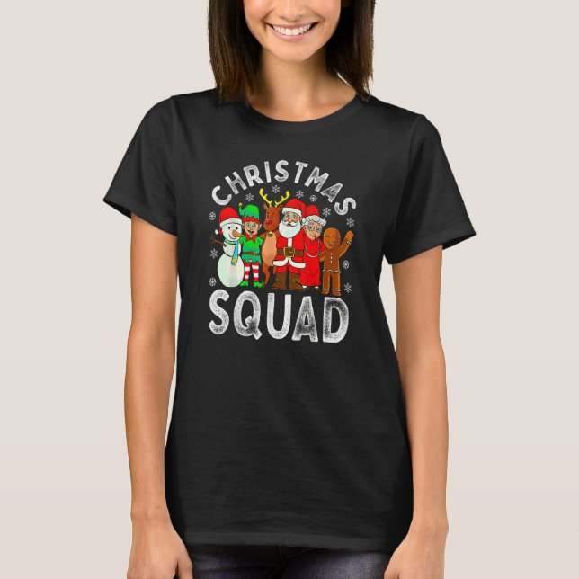 Camiseta Christmas Squad Santa Family Matching Pajamas Xmas (Anverso)